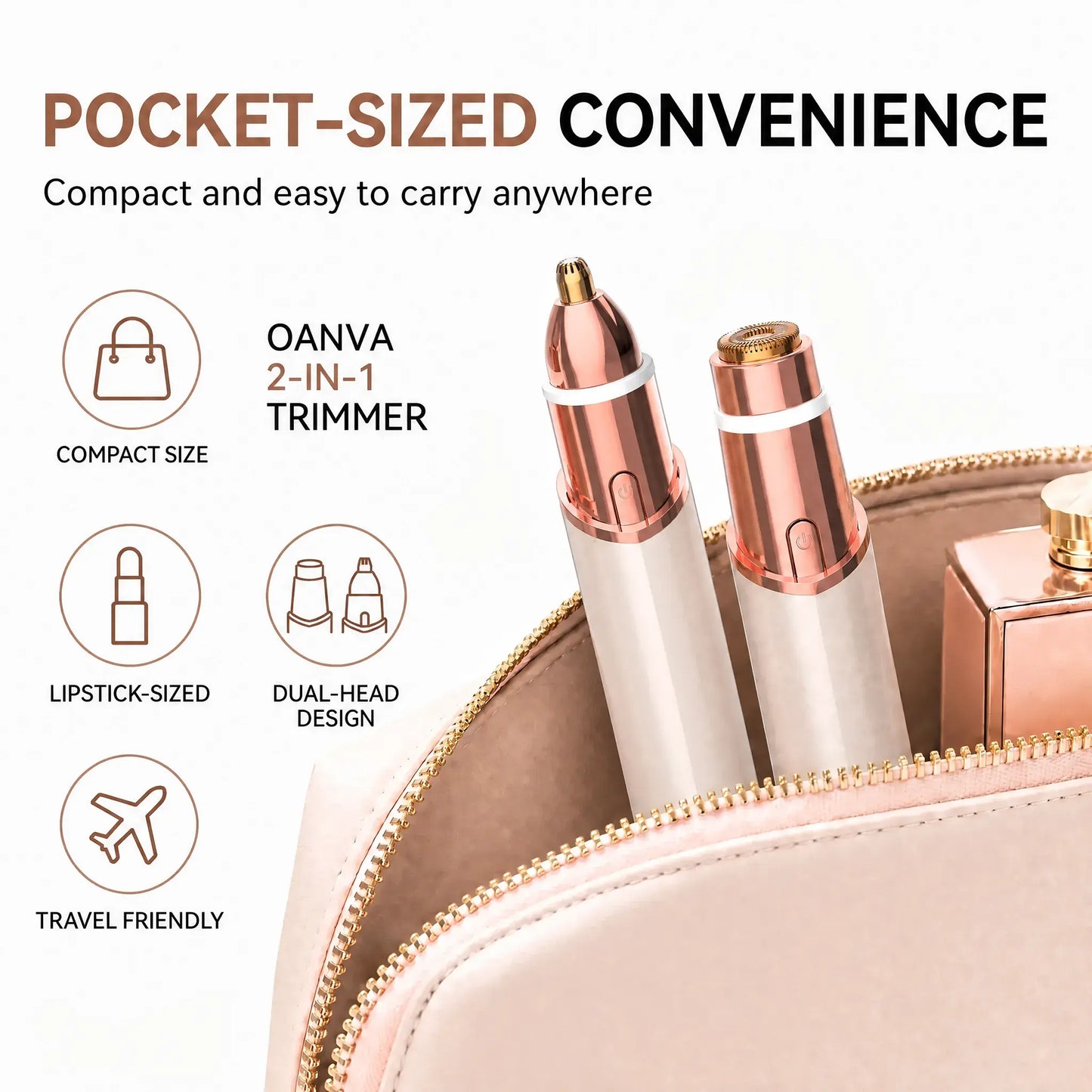 OANVA 2 in 1 Facial & Eyebrow Hair Trimmer for Women, Rechargeable Face Razor, Lip & Peach Fuzz Remover, Precision Eyebrow Shaper, Portable Painless Hair Removal Tool.Summerwins Dealsforyoudays,Summerhairstyles,Dorm Essentials
