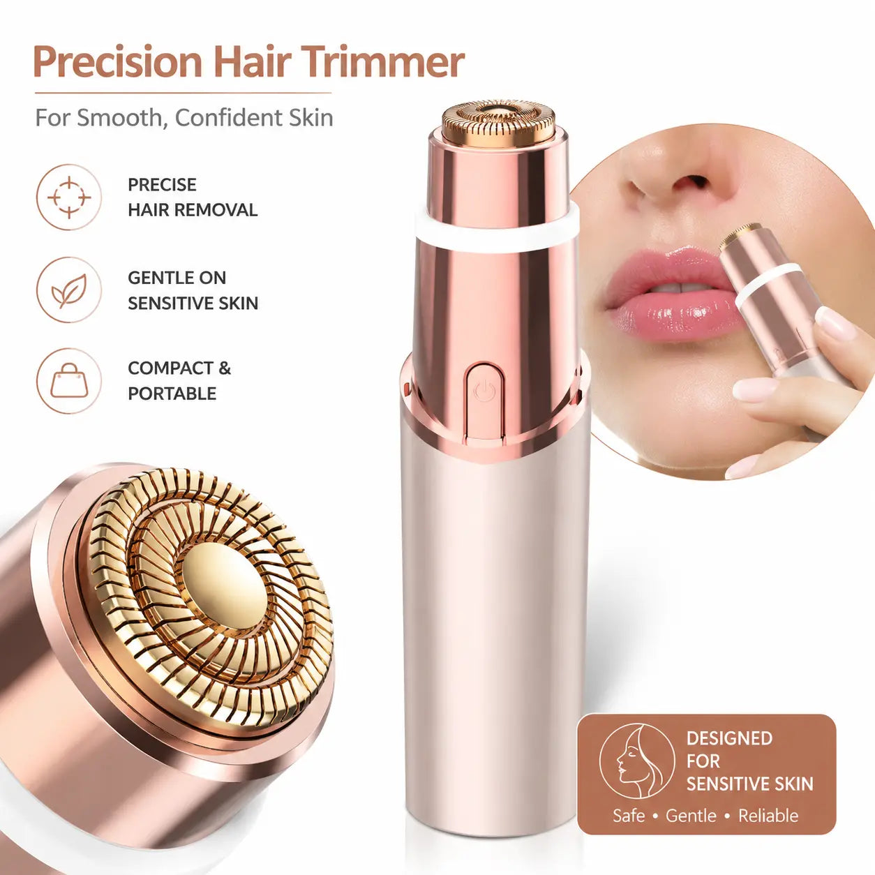 OANVA 2 in 1 Facial & Eyebrow Hair Trimmer for Women, Rechargeable Face Razor, Lip & Peach Fuzz Remover, Precision Eyebrow Shaper, Portable Painless Hair Removal Tool.Summerwins Dealsforyoudays,Summerhairstyles,Dorm Essentials